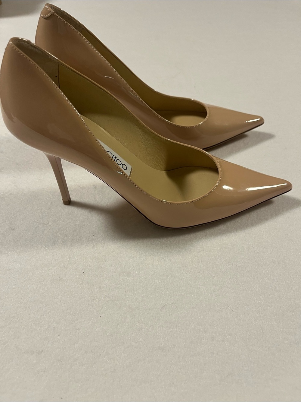 Jimmy Choo Blush Patent Leather Pointed  Pumps 
Size 6.5